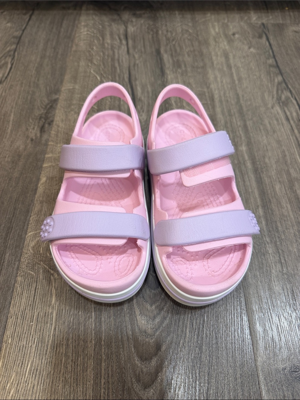 Kids Pink Lavender Crocs with Adjustable Straps